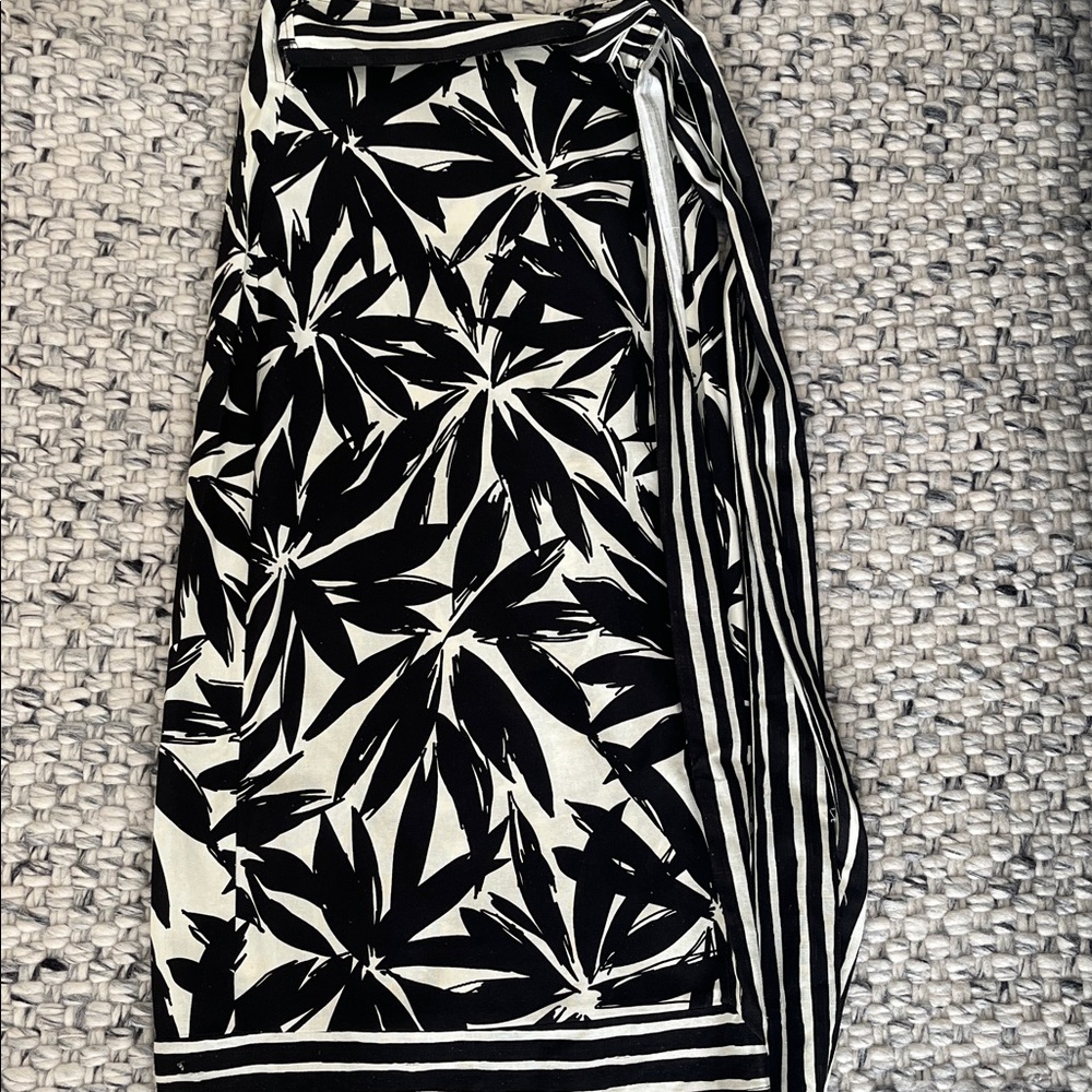 Miou Muse Linen blend midi wrap skirt